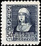 Spain - 1938 - Isabella The Catholic - 50 CTS - Blackboard - Spain, Elizabeth Catholic - Edifil 859 - Isabel la Católica (1451-1504) - 0
